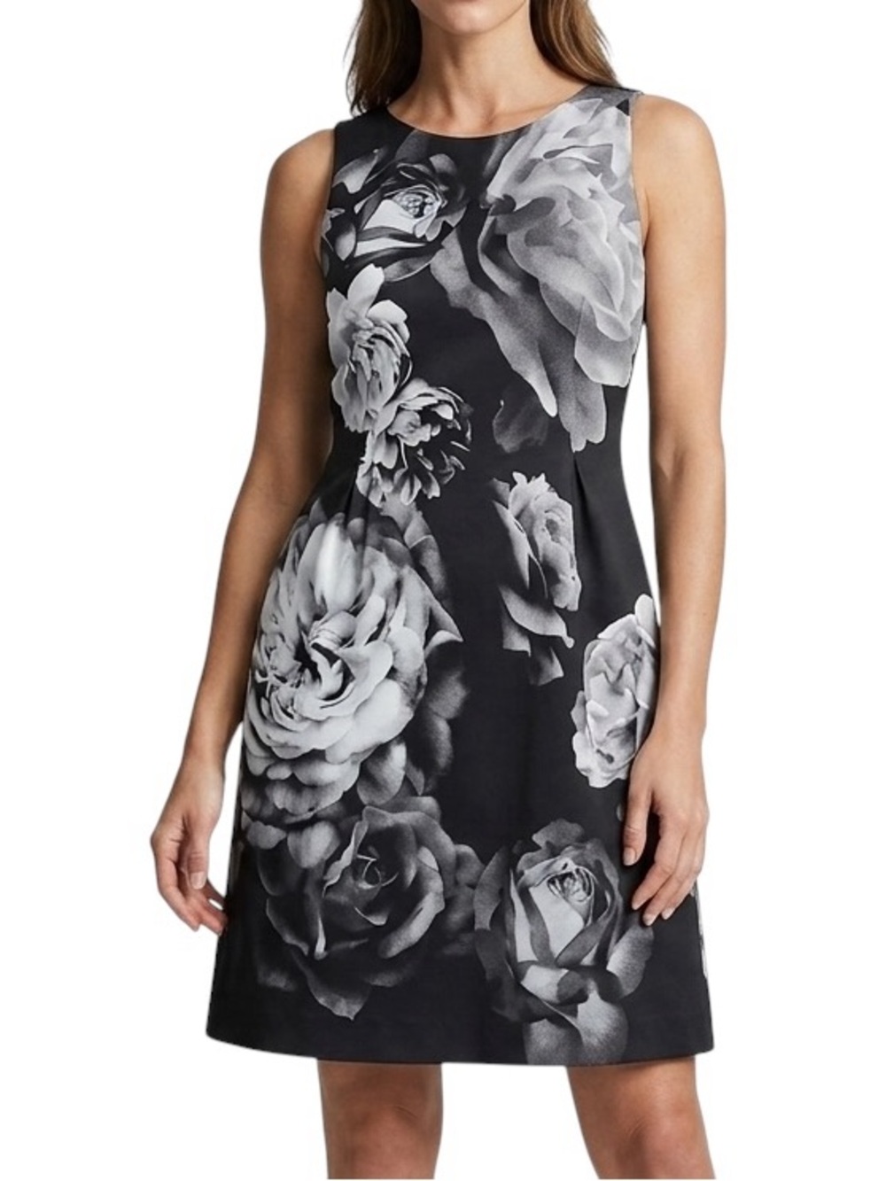 RW&Co. Beautiful Sleeveless Black and Gray Floral Mini Dress Size 2